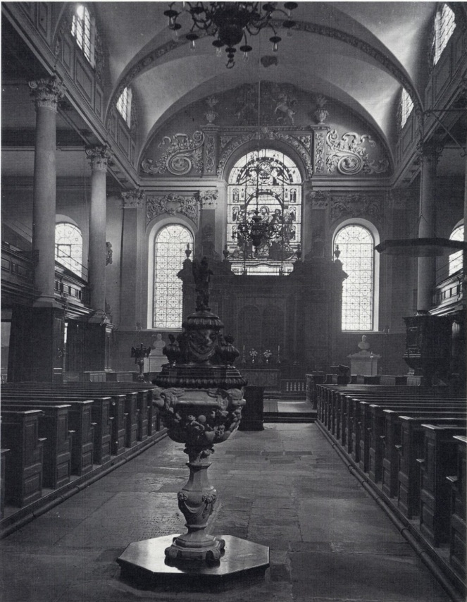 Undated photograph showing the interior of the church before its destruction in 1940 (image from 