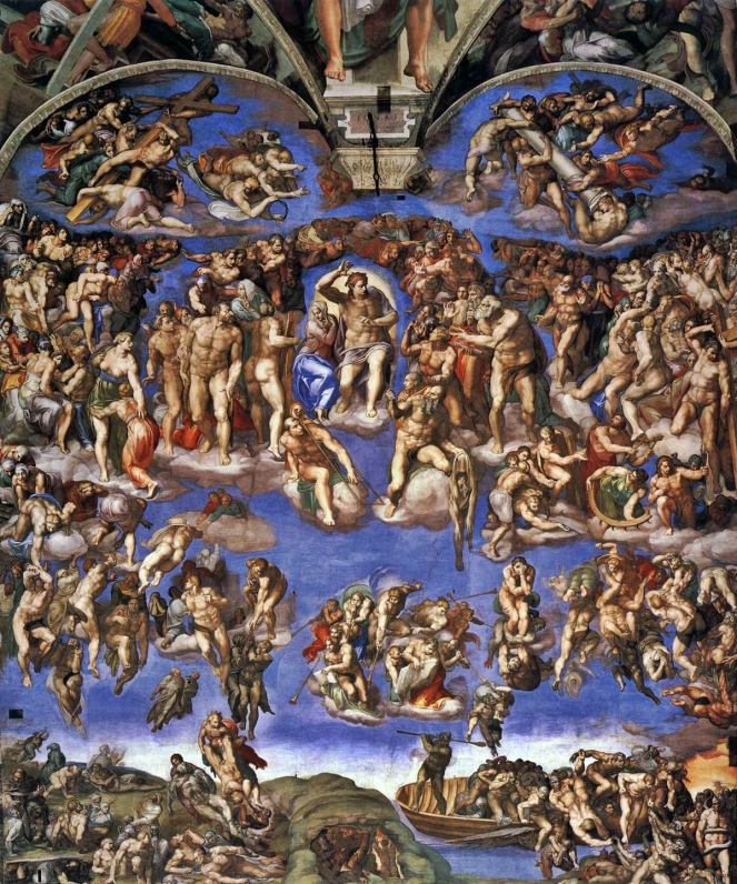 Michelangelo's fresco of The Last Judgment in the Sistine Chapel, Vatican City (image via Wikimedia Commons)