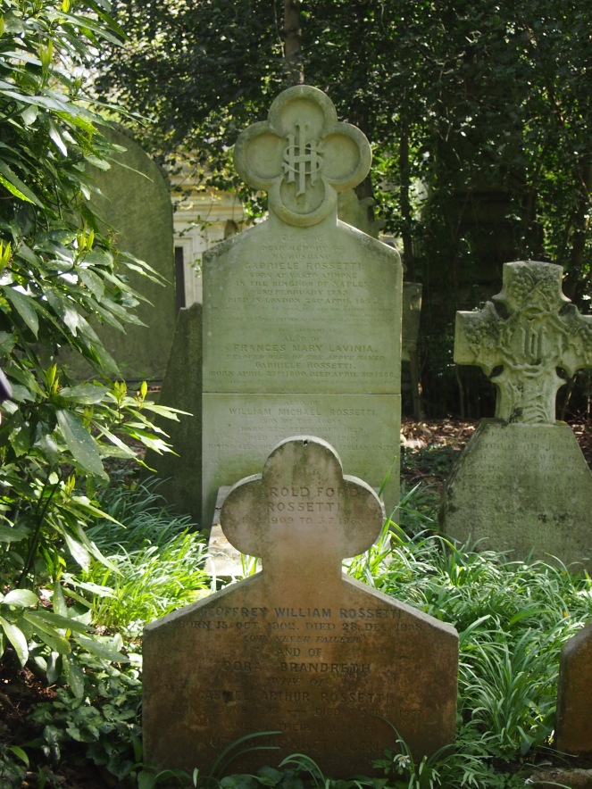 The grave of members of the Rossetti familiy