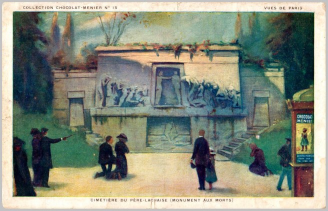 Postcard (undated) depicting the Monument aux Morts (image via Wikimedia Commons)